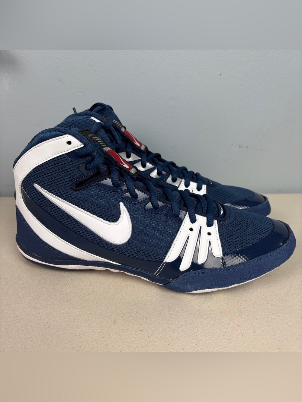 Nike Freek Wrestling Shoes Navy/White Size 9.5 US Navy-White 316403-411 NEW RARE